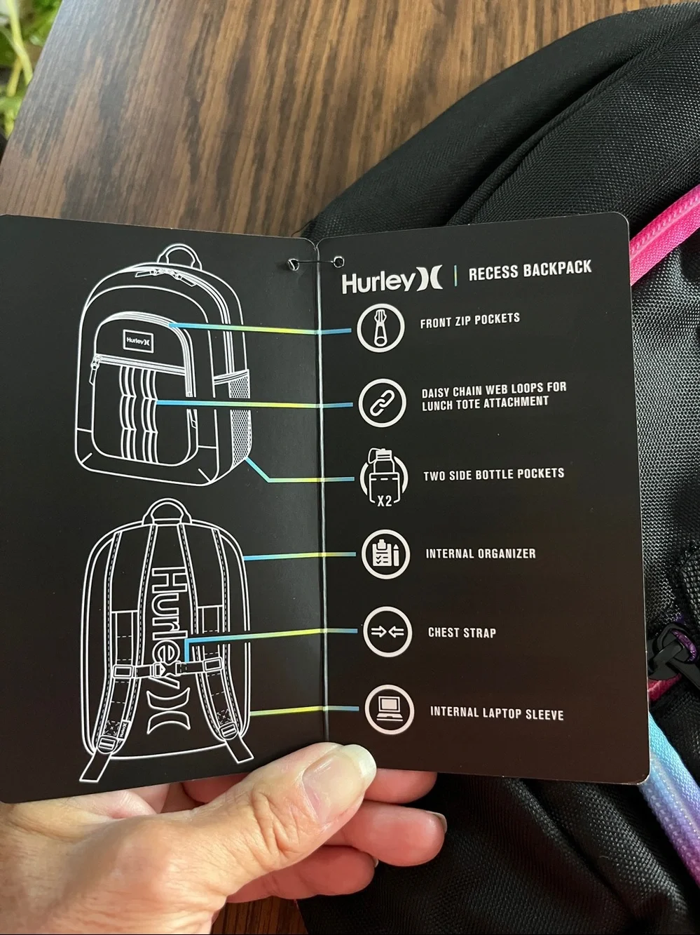 Hurley durable backpack